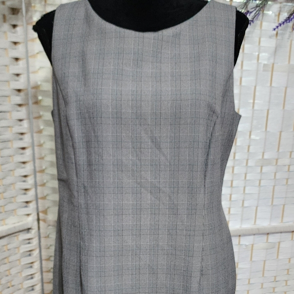 Vintage Plaza South Petite Glen Plaid Pleated Skirted Sheath Dress Y2K - Picture 3 of 7